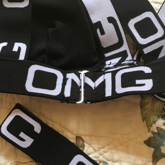 Strappy black and white bikini set - Picture 3 of 4